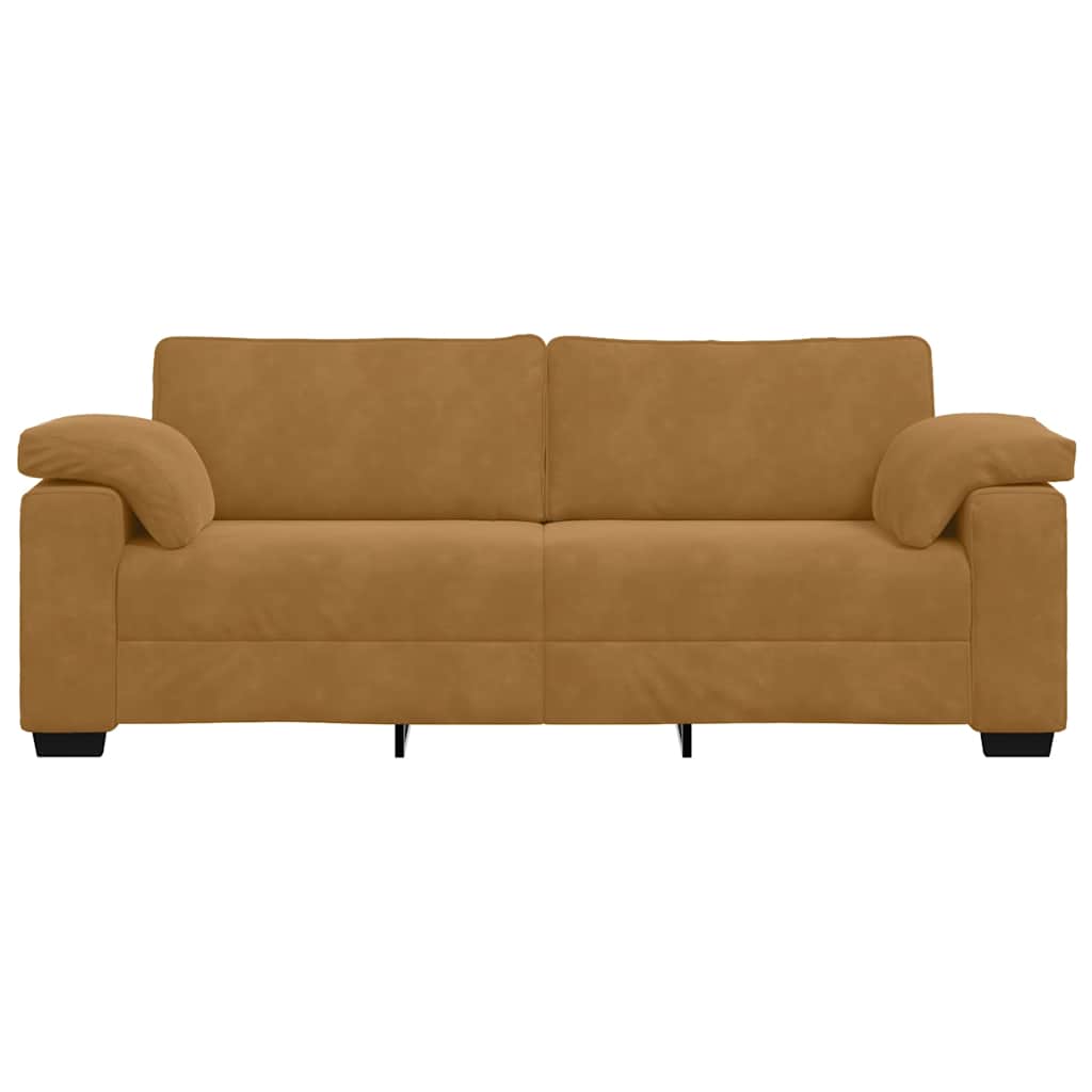 Sofá de 3 lugares 220x77x82 cm veludo castanho