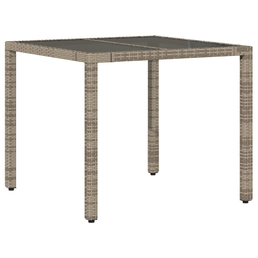 3 Pcs conjunto bistrô com almofadões vime PE cinza