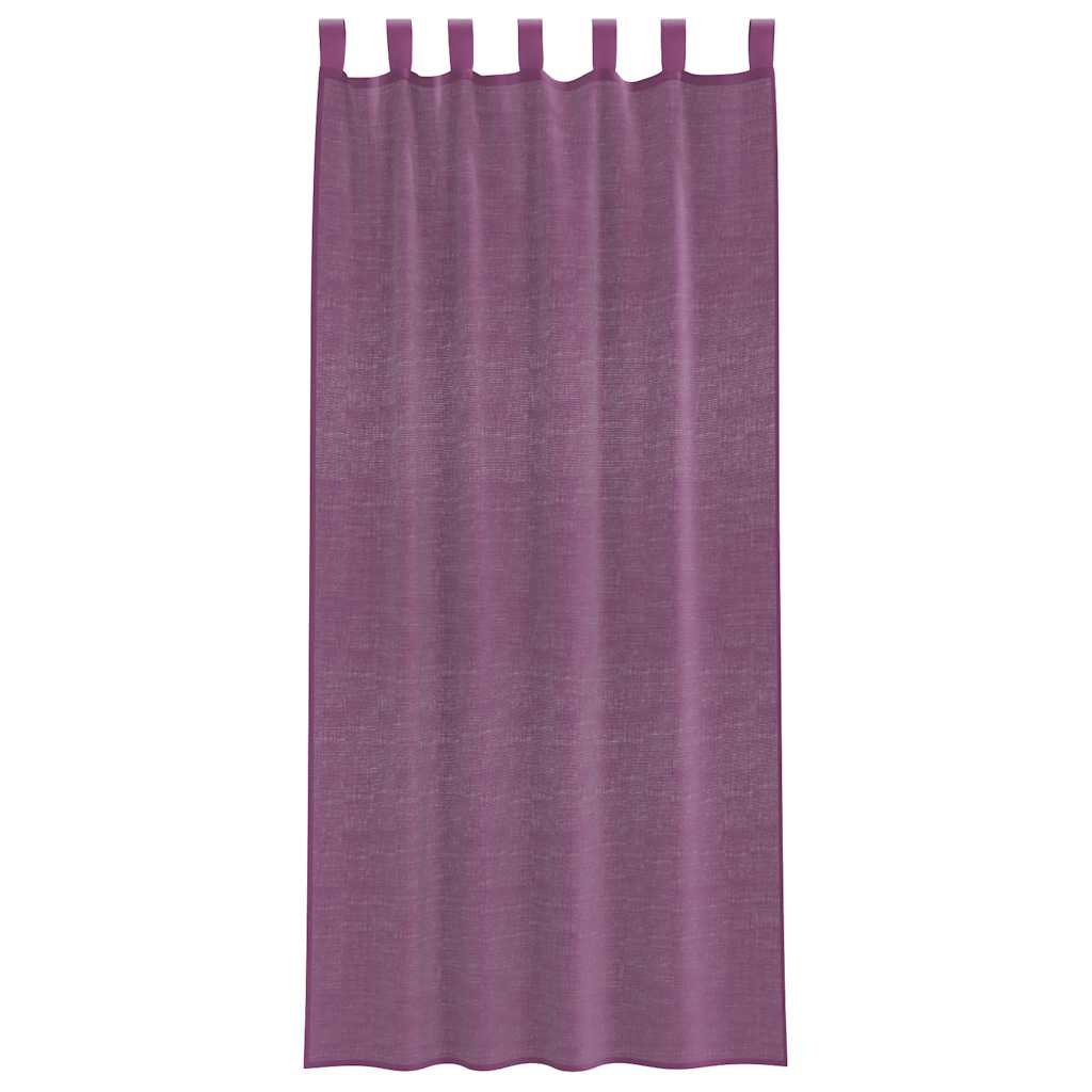 Cortinas de voile com laços 2 pcs roxo 140x245 cm