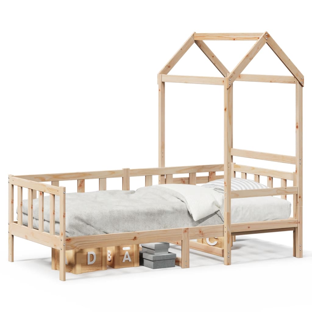 Sofá-cama com telhado 80x200 cm madeira de pinho maciça