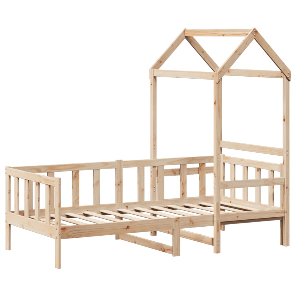 Sofá-cama com telhado 80x200 cm madeira de pinho maciça