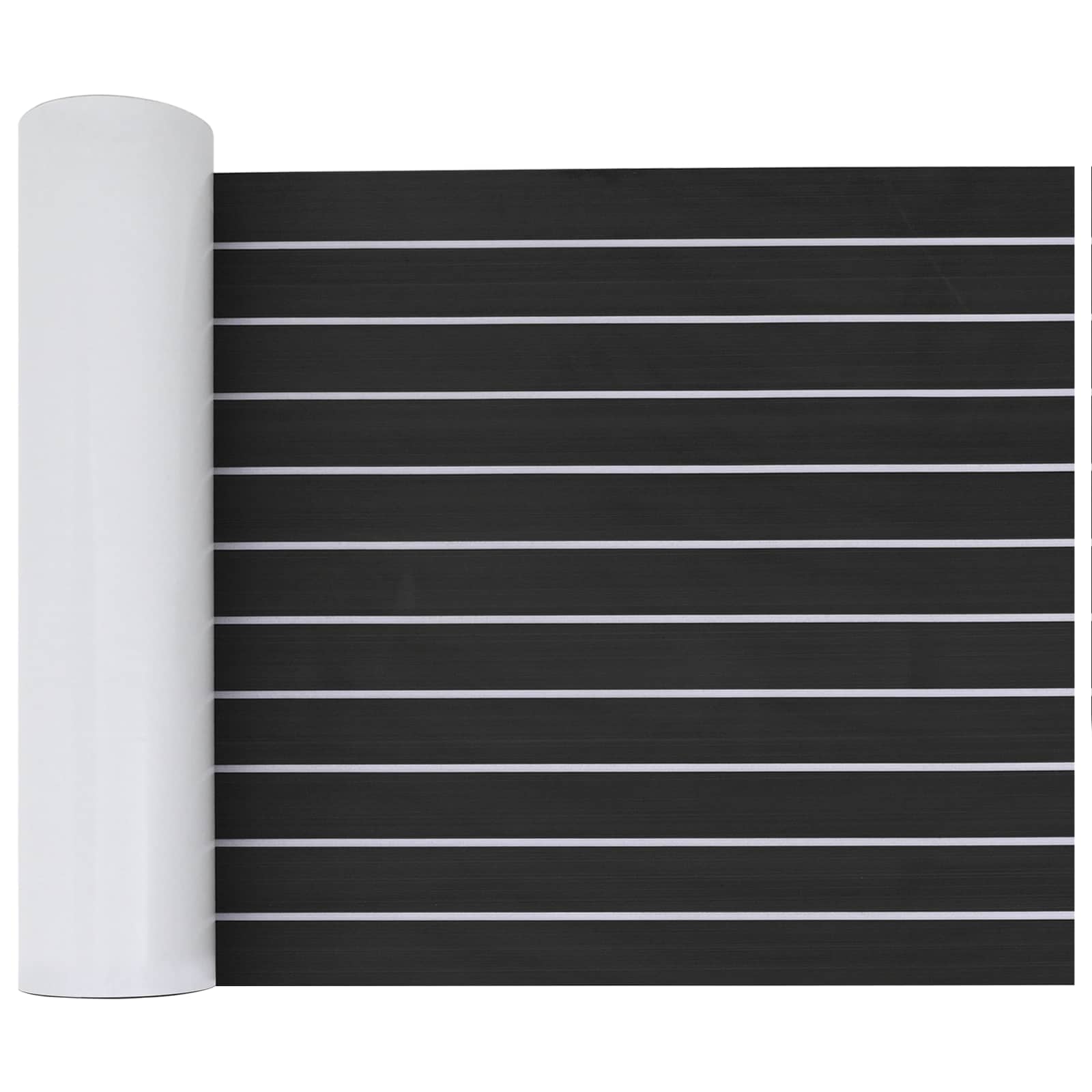 Tapete de barco riscas cinza escuro e branco 240 x 60 cm eva