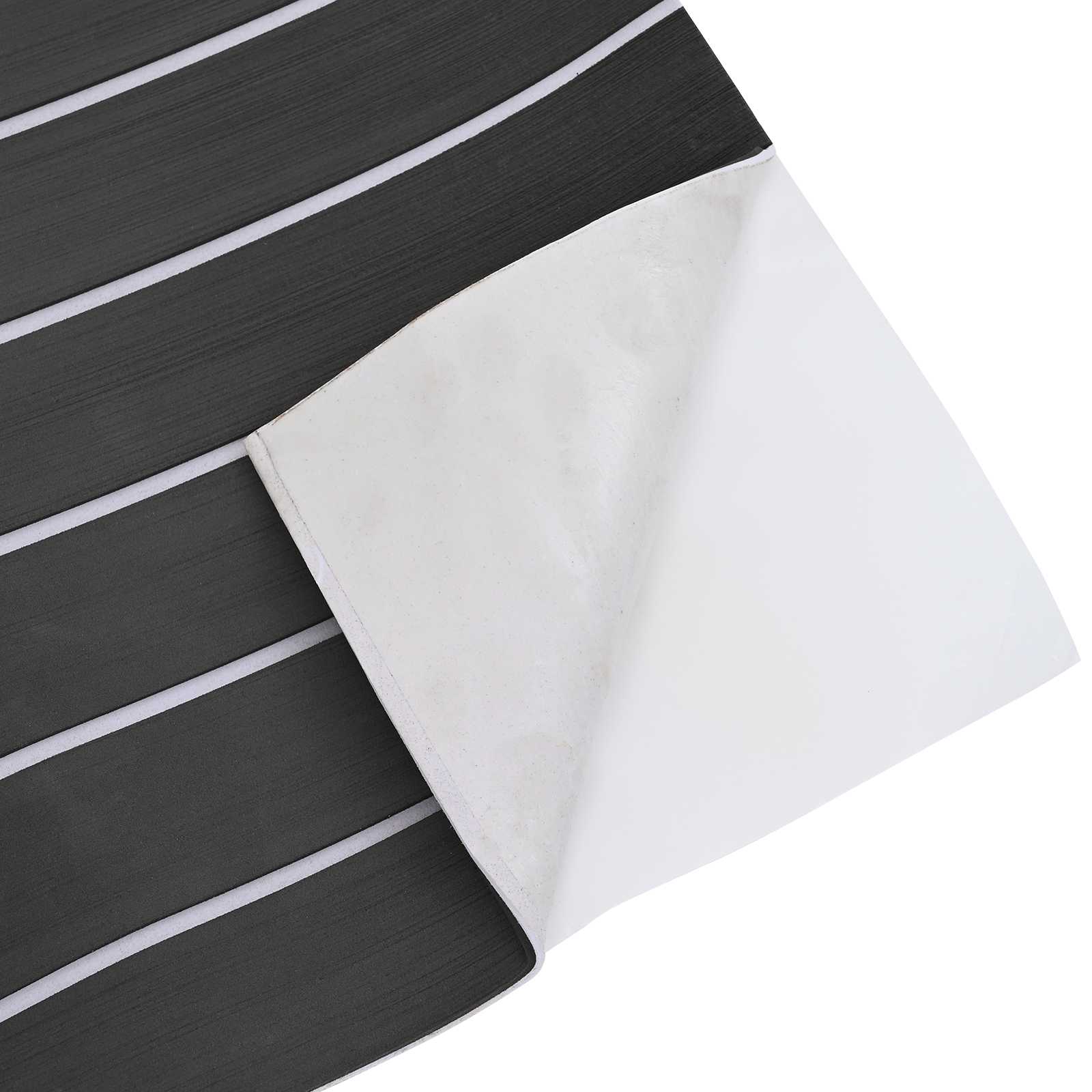 Tapete de barco riscas cinza escuro e branco 240 x 60 cm eva