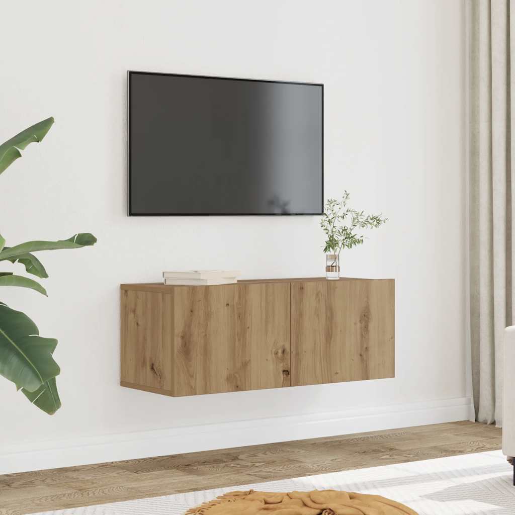 Móveis de parede para TV 2 pcs 80x30x30 cm carvalho artisiano