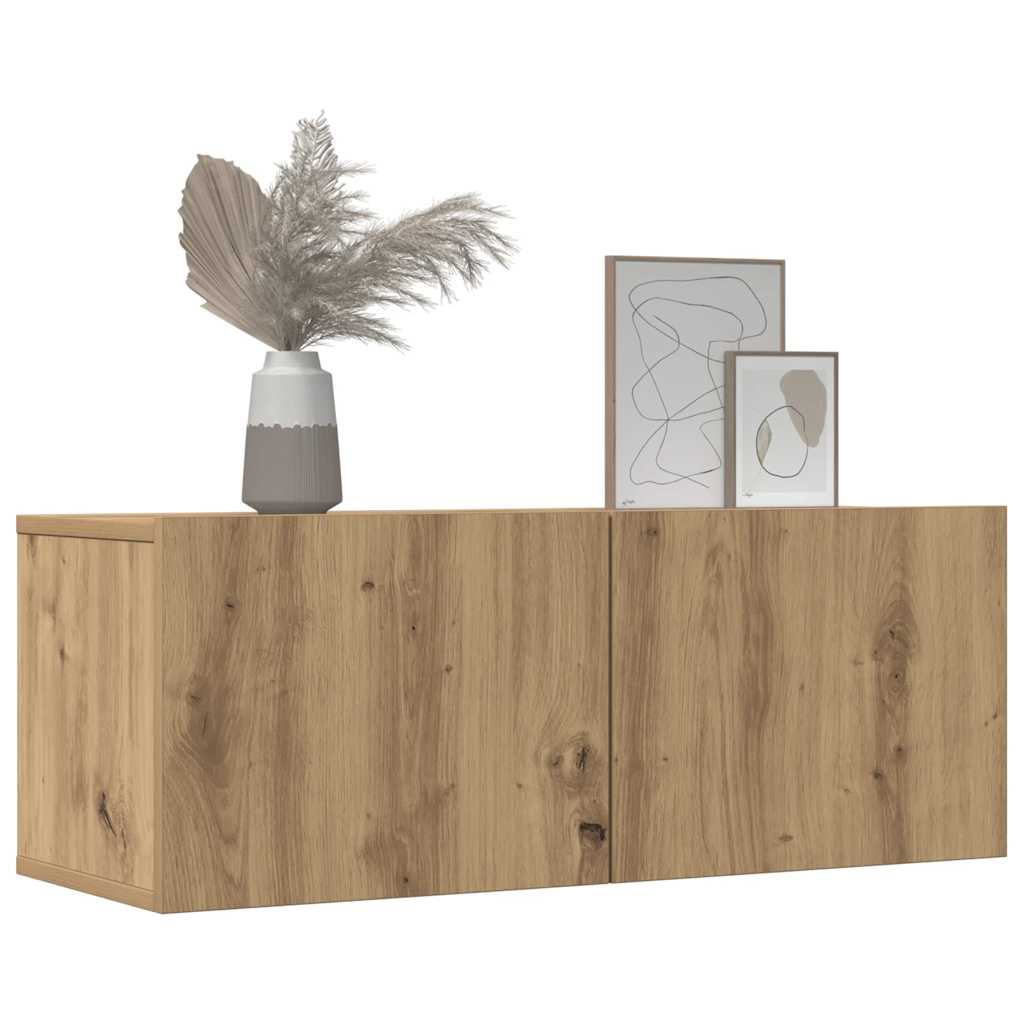 Móveis de parede para TV 2 pcs 80x30x30 cm carvalho artisiano