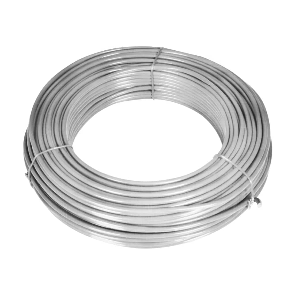 Cerca de arame com postes 15x1 m aço galvanizado prateado