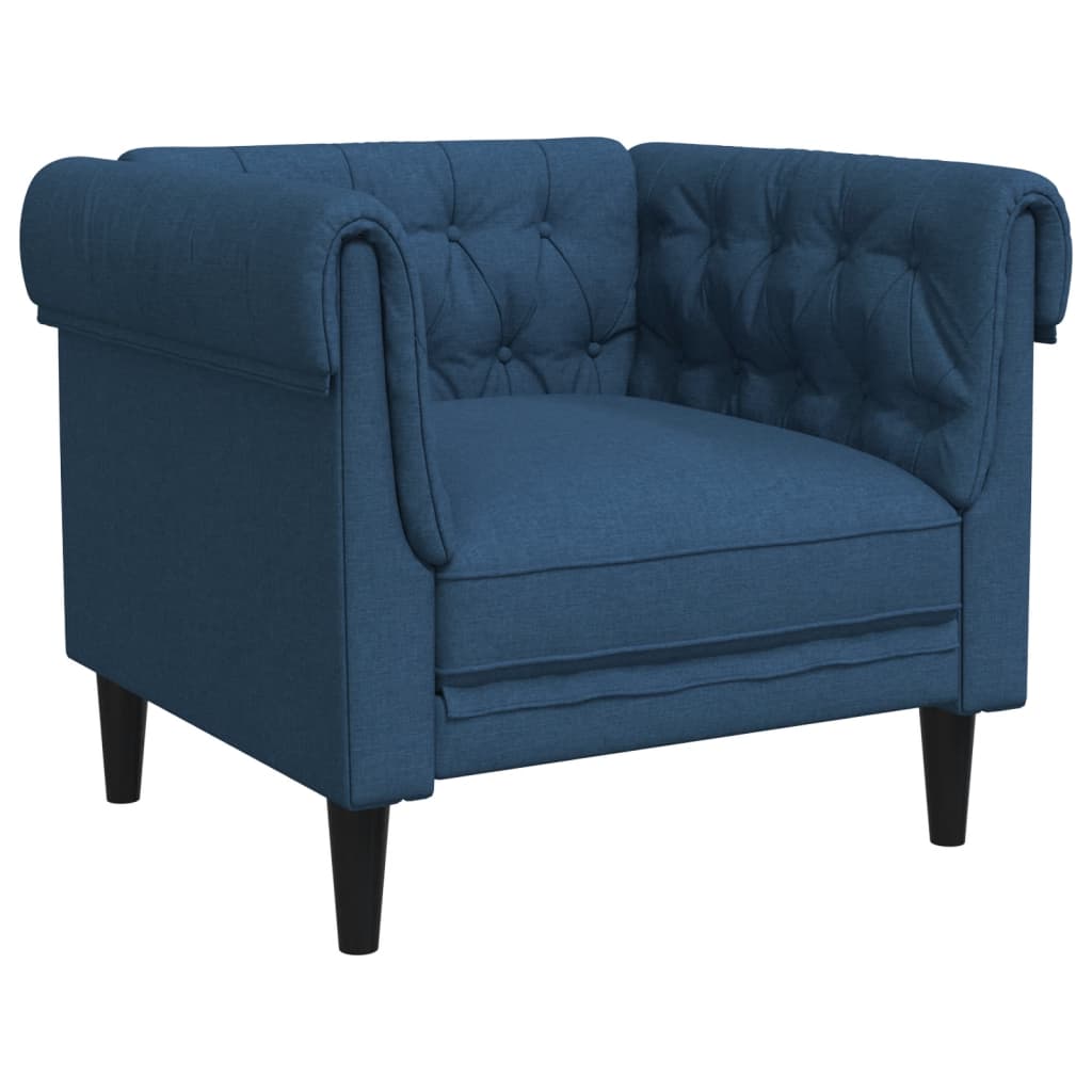 3 Pcs conjunto de sofás tecido azul
