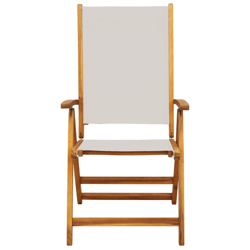 Cadeiras de jardim dobráveis 6 pcs acácia maciça e textilene