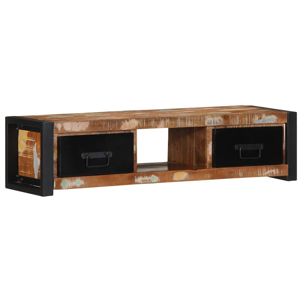 Móvel TV 100x30x25 cm madeira maciça recuperada