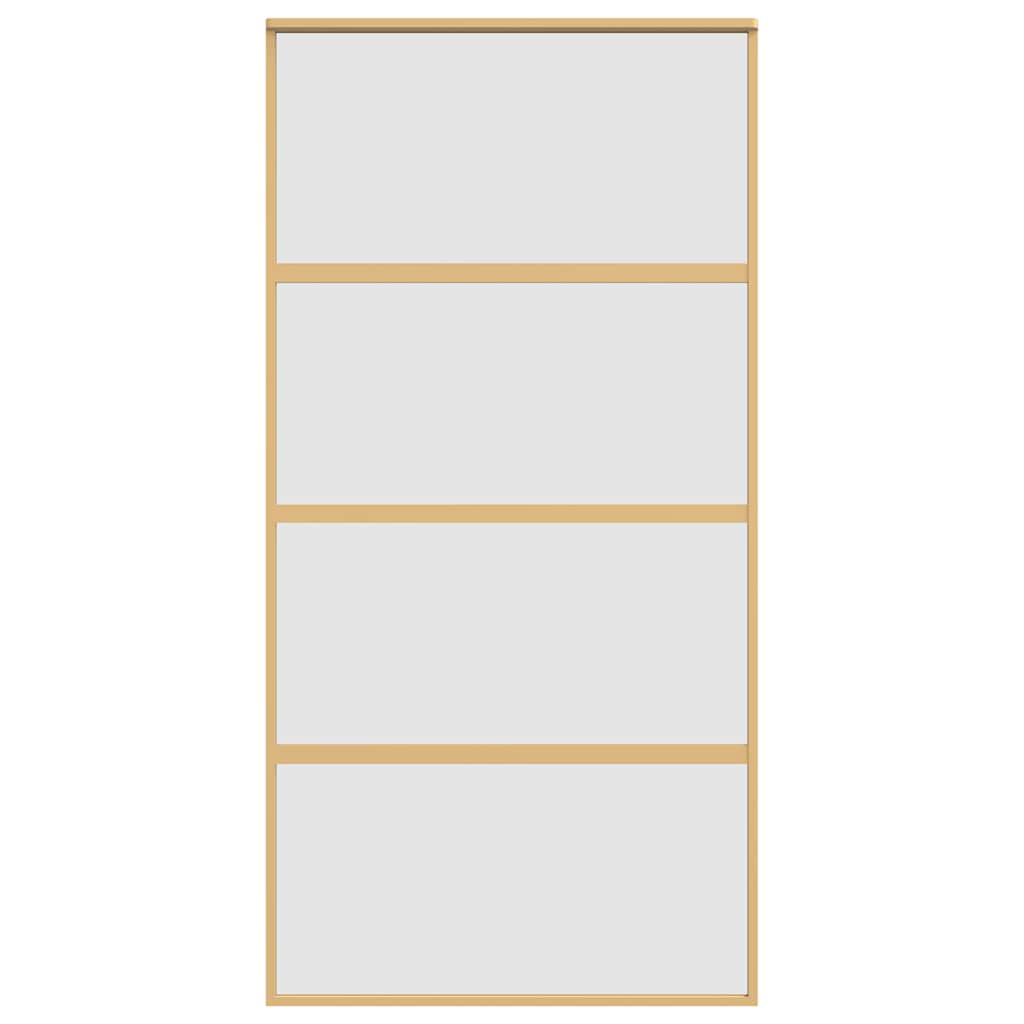 Porta deslizante 102,5x205 cm vidro esg fosco/alumínio dourado