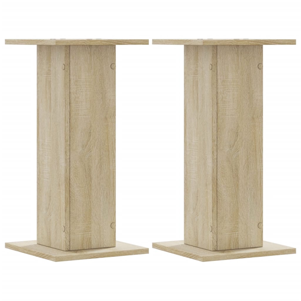 Suportes de colunas 2 pcs derivados madeira carvalho sonoma