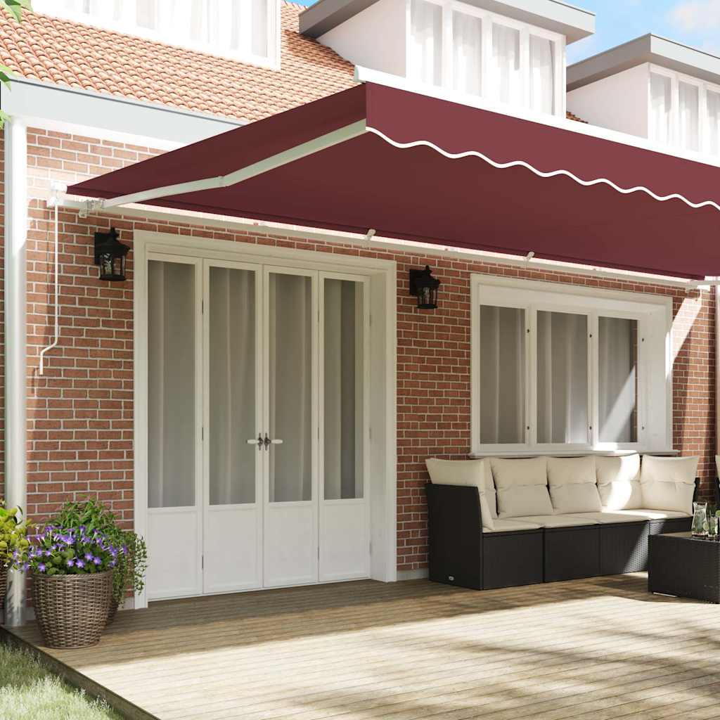 Toldo retrátil manual 600x300 cm bordô