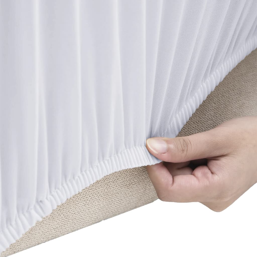Capa de sofá elástica em jersey de poliéster branco