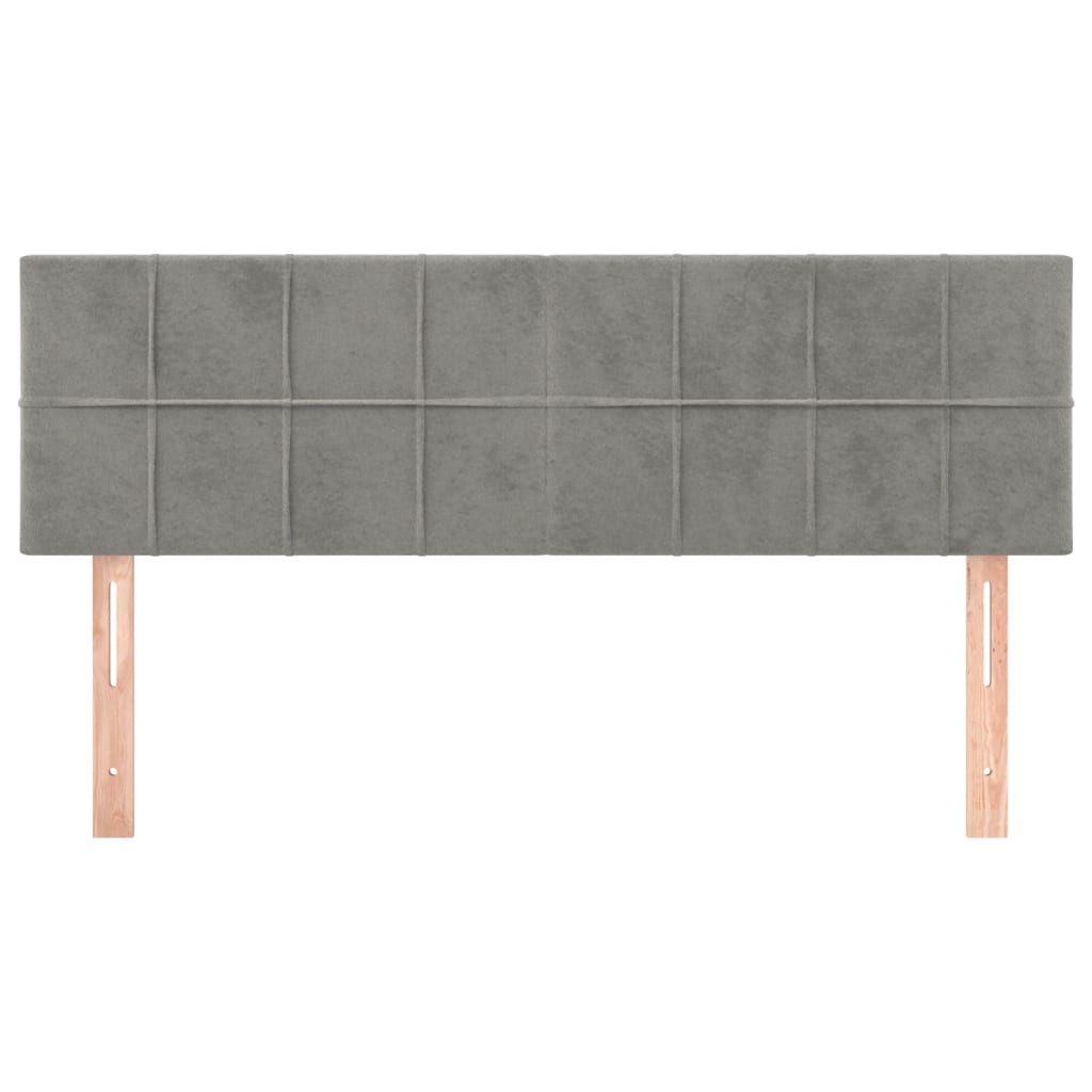 Cabeceiras cinzento-claro 144x5x78/88 cm veludo