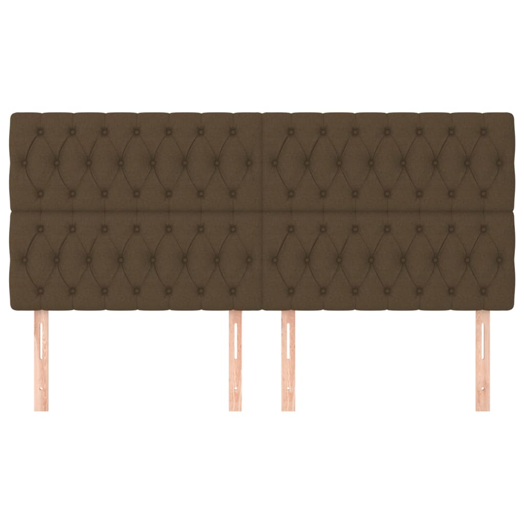 Cabeceira castanho escuro 180x7x118/128 cm tecido