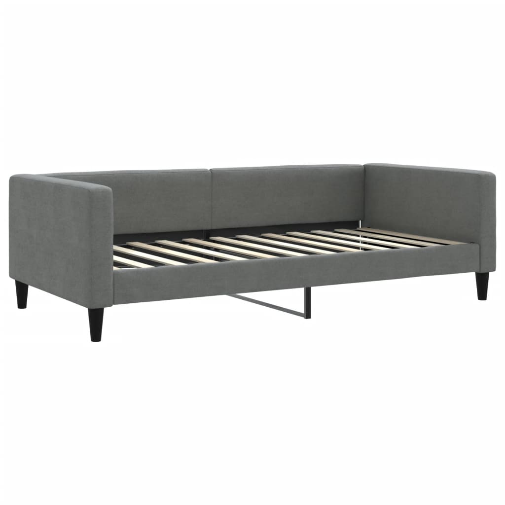 Sofá-cama com colchão 100x200 cm tecido cinzento-escuro