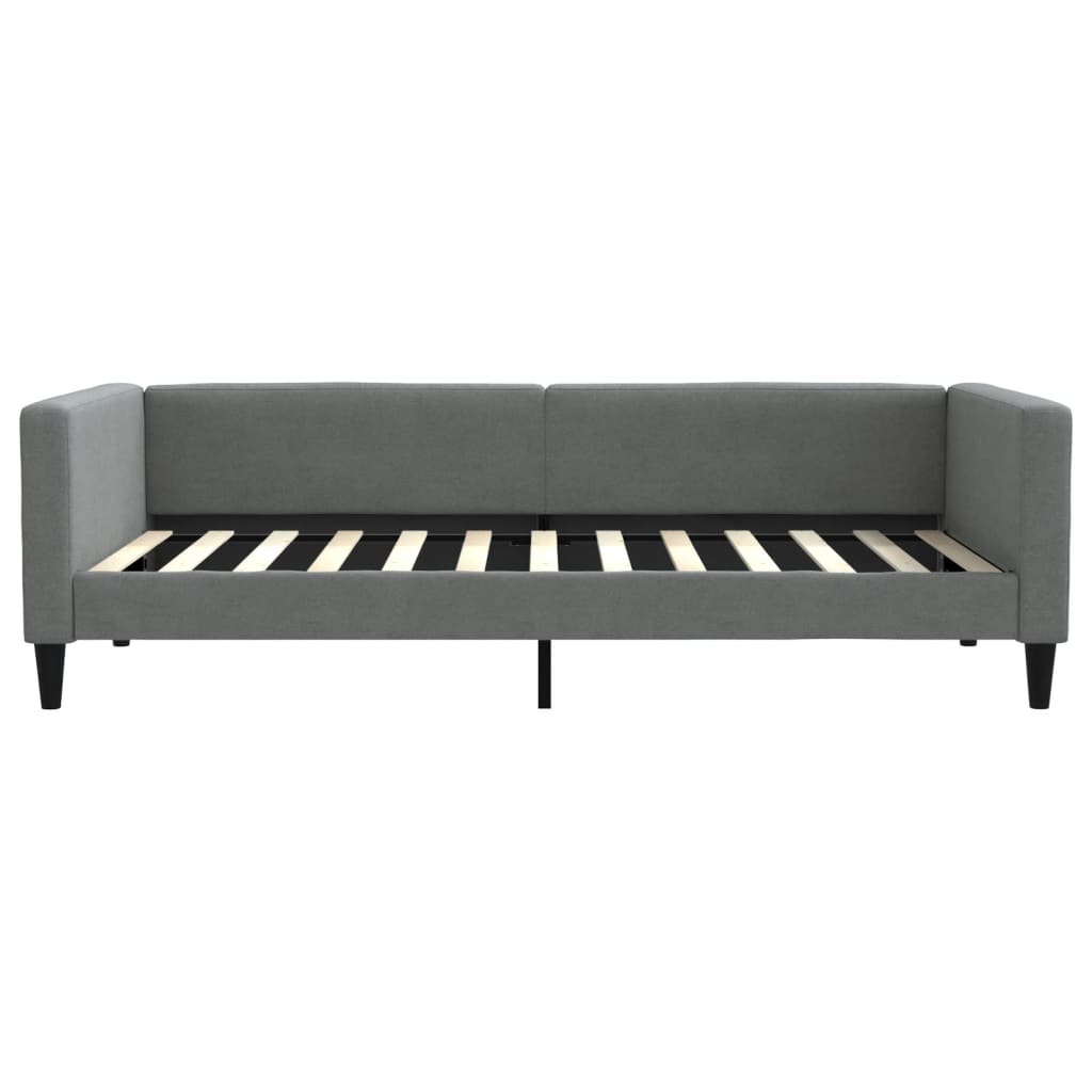Sofá-cama com colchão 100x200 cm tecido cinzento-escuro