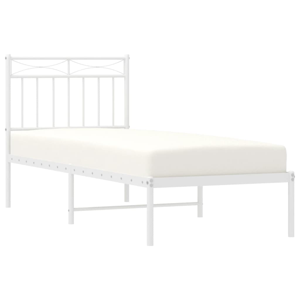 Estrutura de cama sem colchão com cabeceira 75x190 cm branco