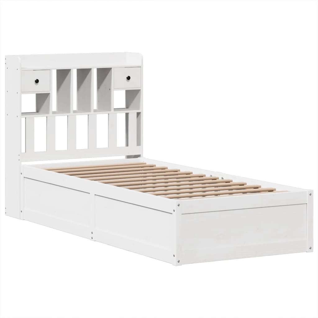 Cama sem colchão 90x190 cm madeira de pinho maciça branco