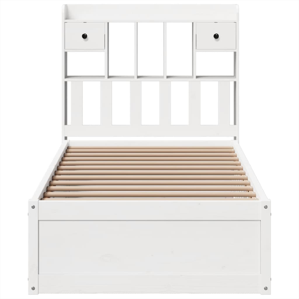 Cama sem colchão 90x190 cm madeira de pinho maciça branco
