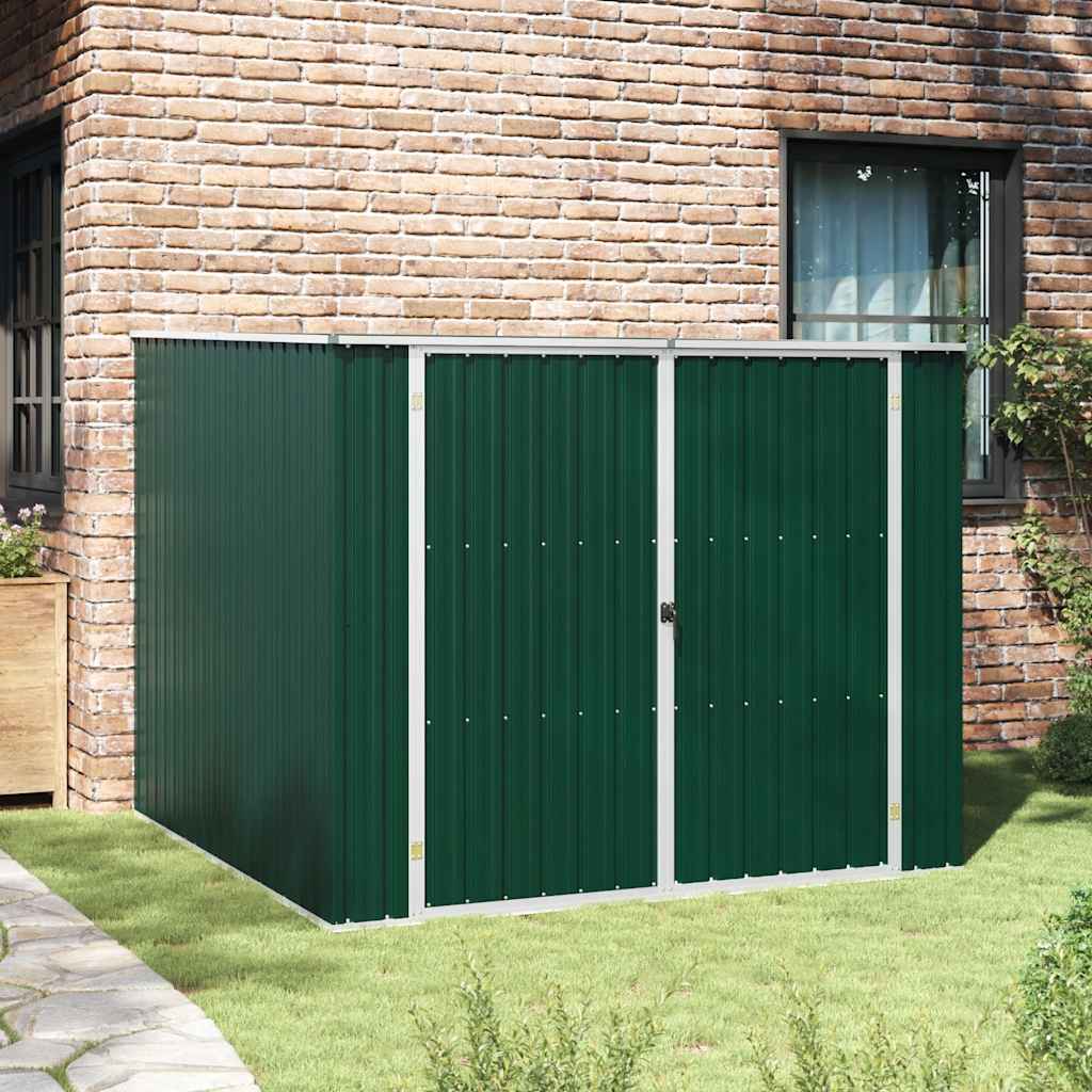 Abrigo de jardim 195x198x159 cm aço galvanizado verde