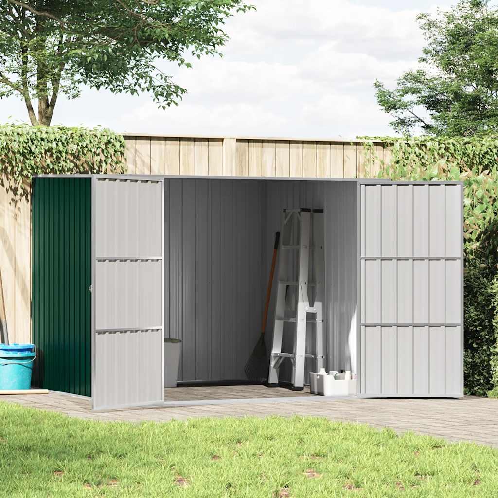 Abrigo de jardim 195x198x159 cm aço galvanizado verde
