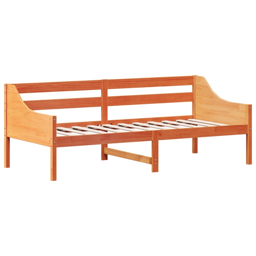 Sofá-cama sem colchão 80x200 cm madeira de pinho castanho cera