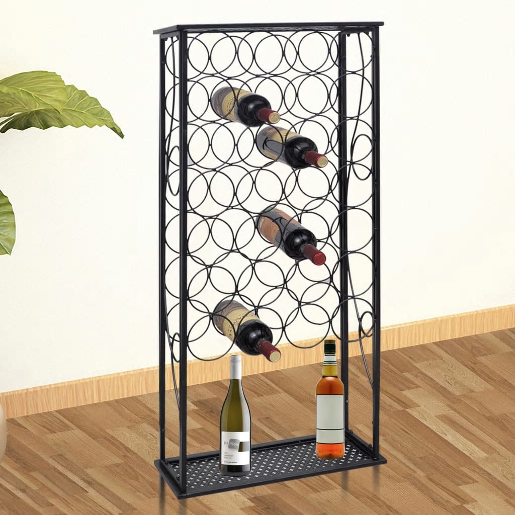 Garrafeira de metal, suporte para 28 garrafas de vinho