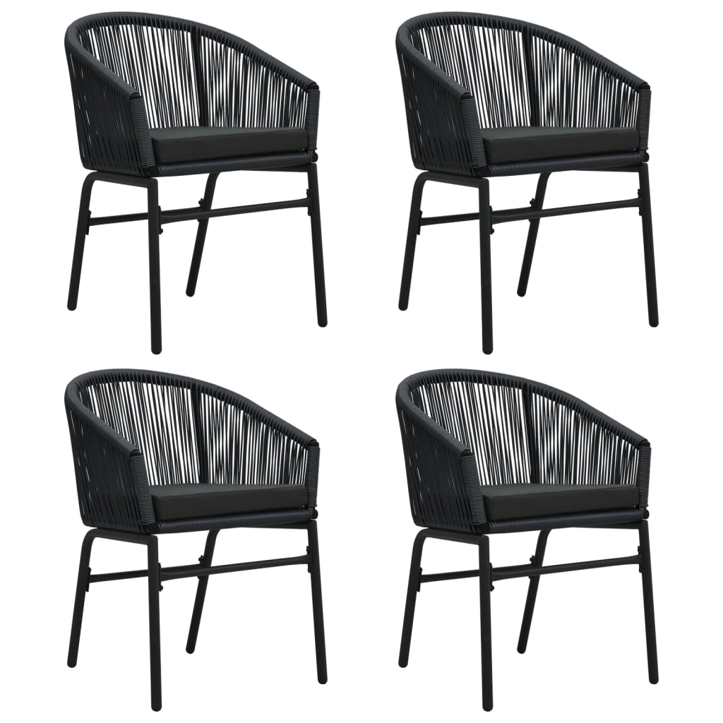 5 Pcs conjunto de jantar para jardim preto