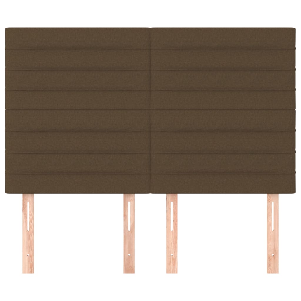 Cabeceira castanho escuro 144x5x118/128 cm tecido