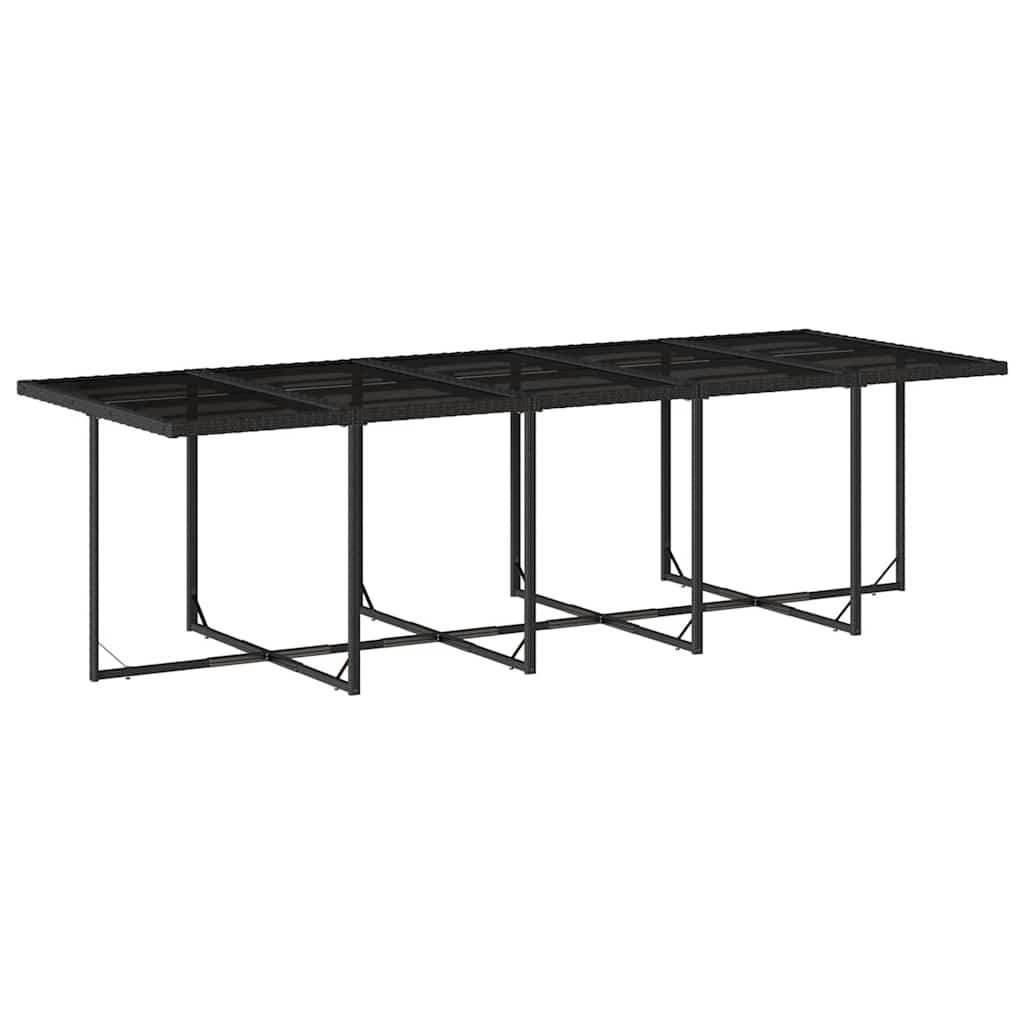 13 Pcs conjunto de jantar p/jardim com almofadões vime PE preto