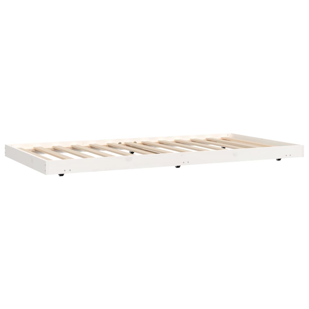 Cama sem colchão 90x200 cm madeira de pinho maciça branco