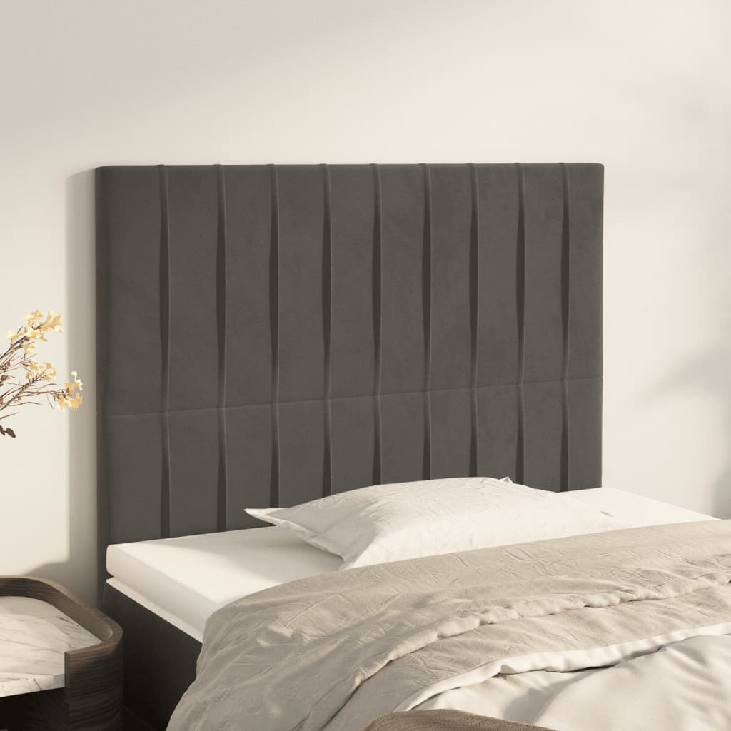 Cabeceira cinza escuro 100x5x118/128 cm veludo