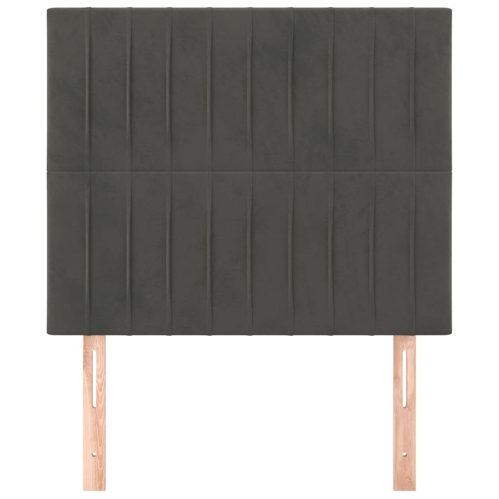 Cabeceira cinza escuro 100x5x118/128 cm veludo