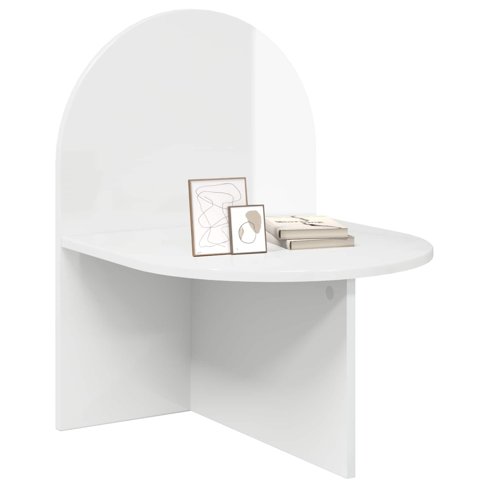 Mesa-de-cabeceira branco brilhante 48 x 49 x 65 cm