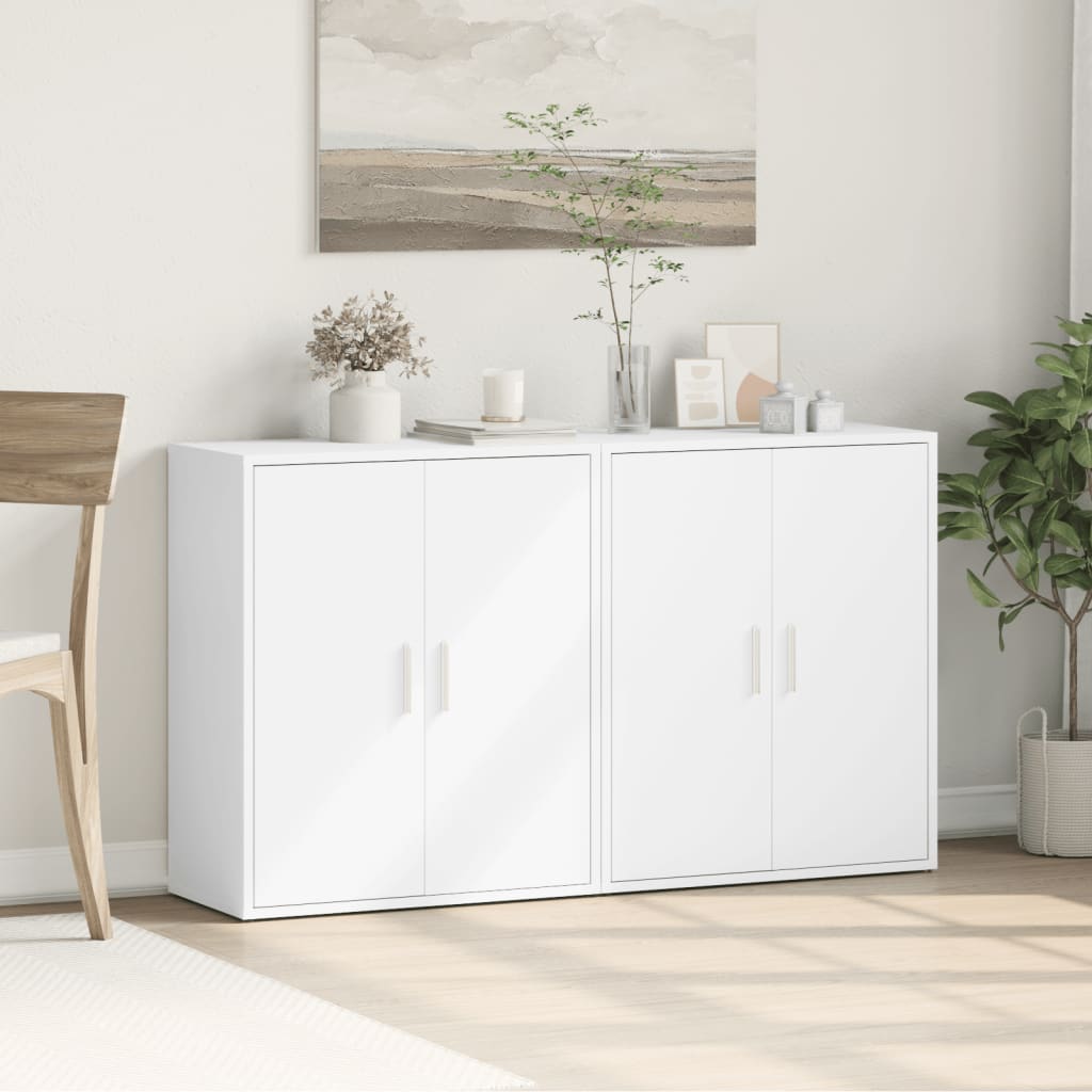 Aparadores 2 pcs 60x31x70 cm derivados de madeira branco