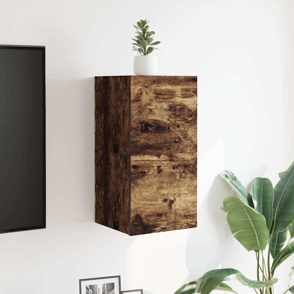 Móveis de TV de parede 2 pcs 30,5x30x30 cm cor carvalho fumado