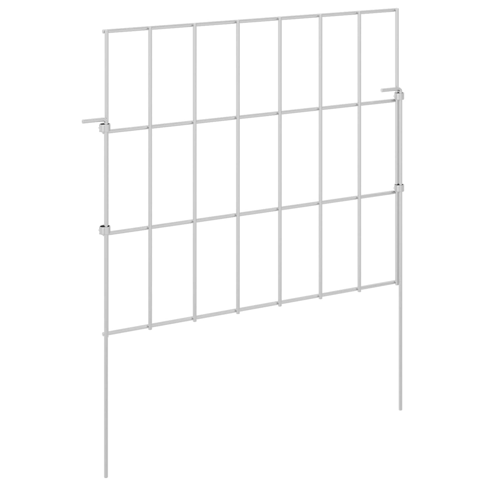Cerca de jardim com estacas 48 unid. 35 x 30 cm aço galvanizado