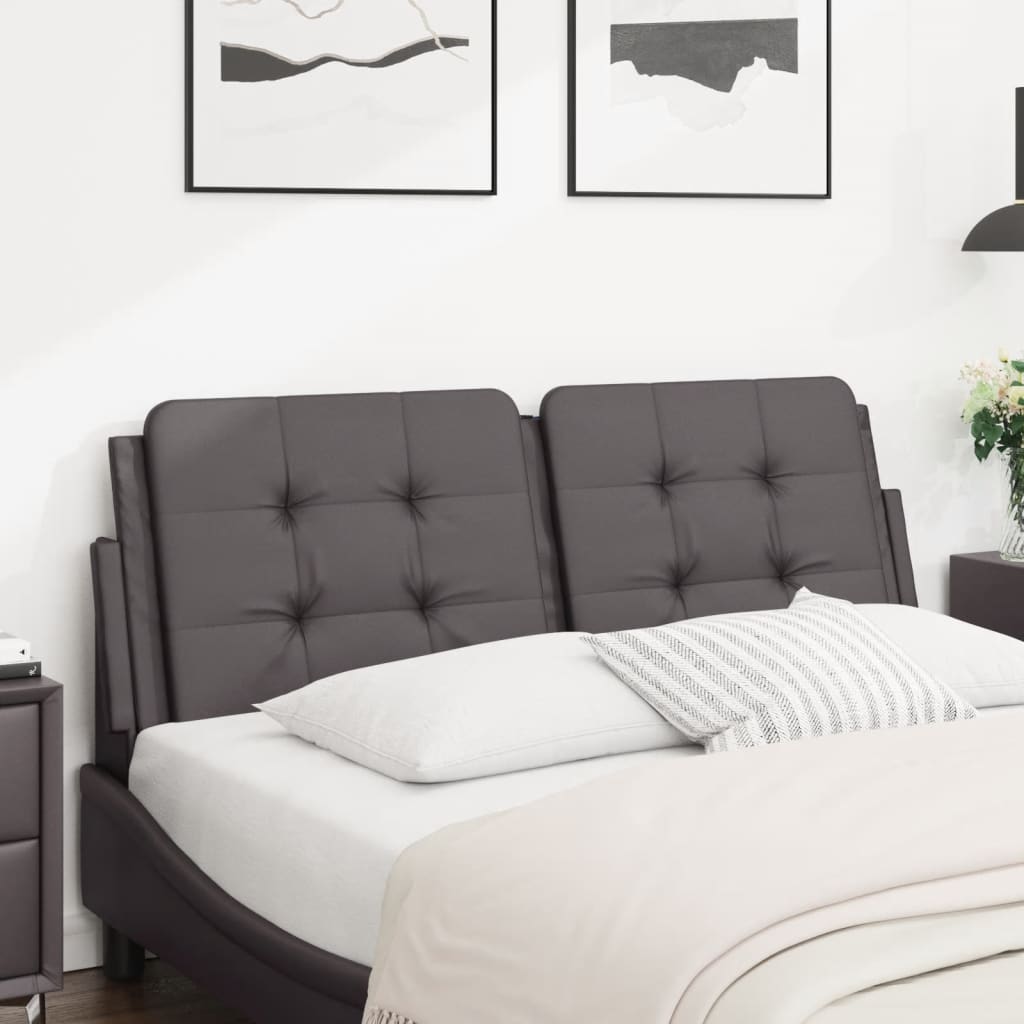 Almofadão de cabeceira zadar 120 cm couro artificial cinzento