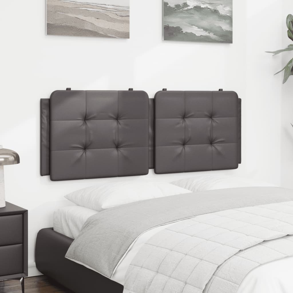 Almofadão de cabeceira zadar 120 cm couro artificial cinzento