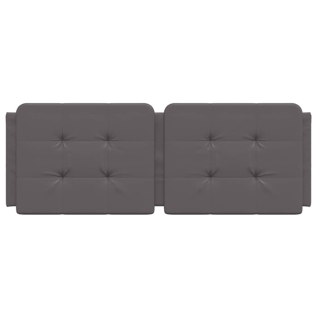 Almofadão de cabeceira zadar 120 cm couro artificial cinzento