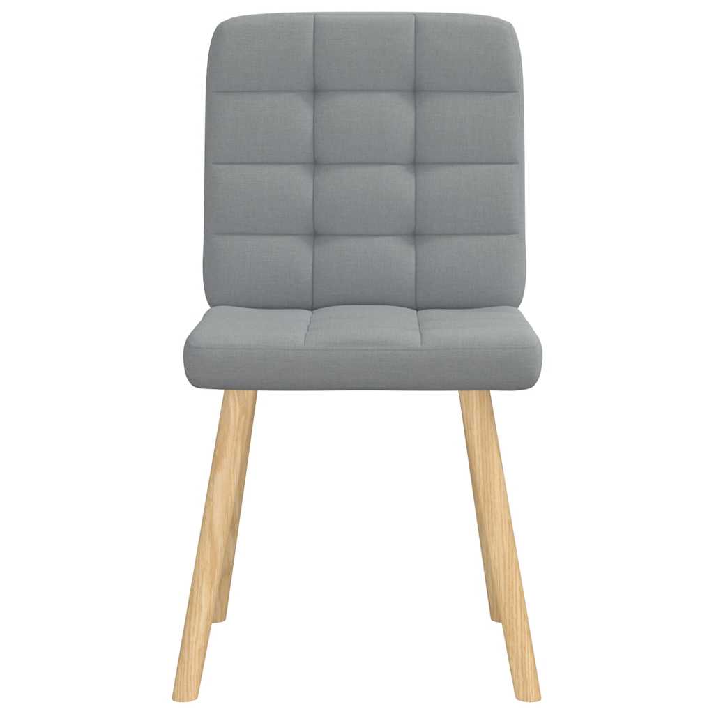 Cadeiras de jantar 4 pcs tecido cinzento-claro