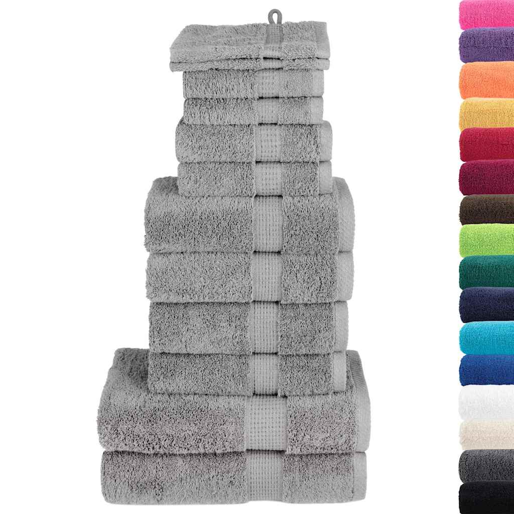 12Pcs conjunto toalhas banho premium solund 600 gsm cinza