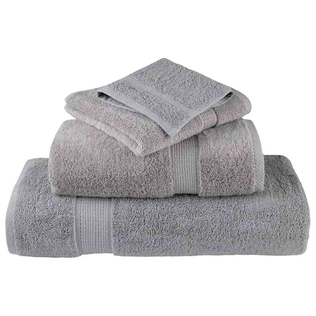 12Pcs conjunto toalhas banho premium solund 600 gsm cinza