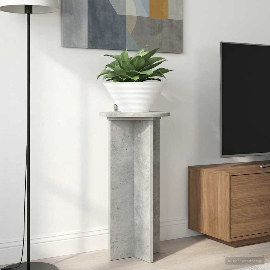 Suporte para plantas 2 unid. cinzento cimento