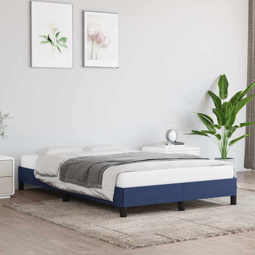 Estrutura de cama sem colchão 120x190 cm tecido azul