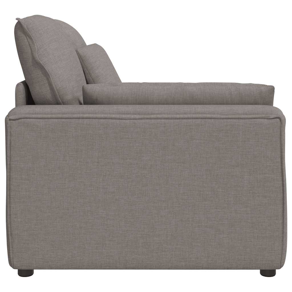 Módulo de extremidade de apoio de braço para sofá modular com almofadas, cor taupe, 100 cm