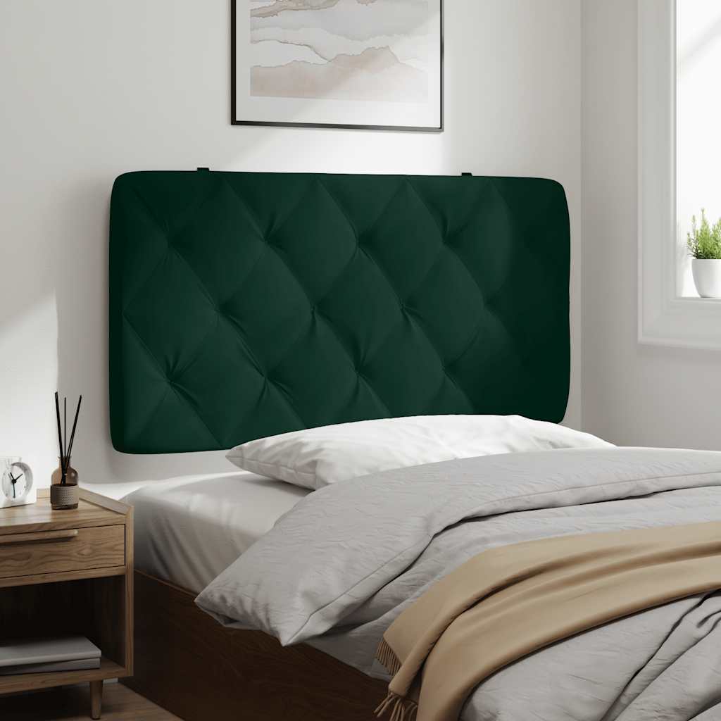 Almofadão de cabeceira 100 cm veludo verde-escuro