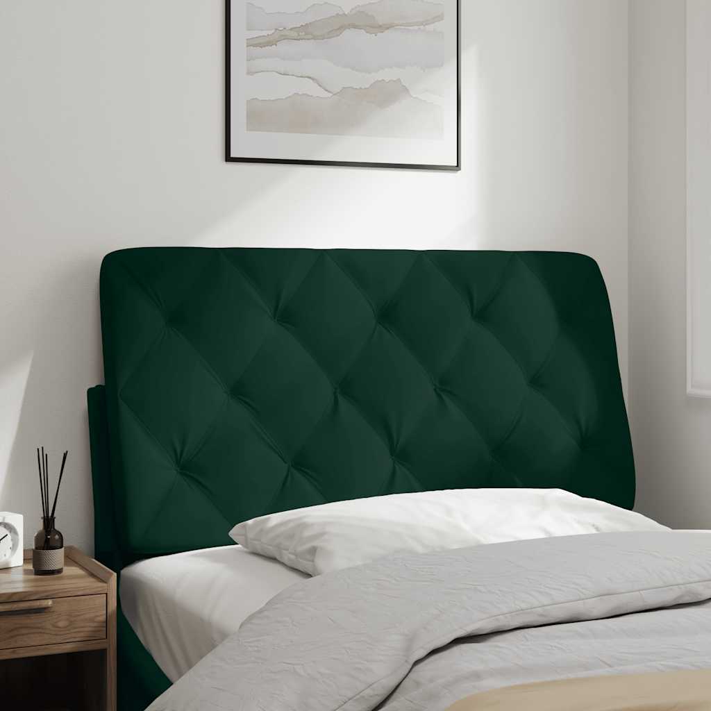 Almofadão de cabeceira 100 cm veludo verde-escuro