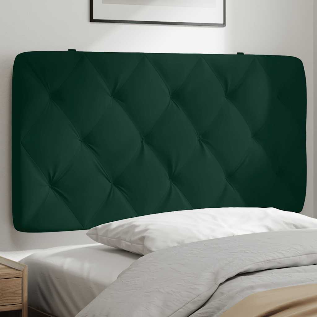 Almofadão de cabeceira 100 cm veludo verde-escuro